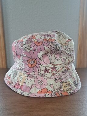Liberty of London Pink and Cream Floral Kids Bucket Hat